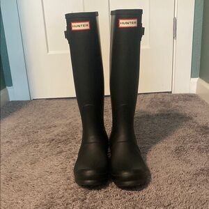 Hunter Black Tall Rain Boots